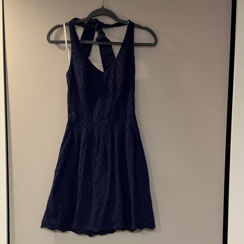 Lilly Pulitzer Midnight Blue Lace Backless Dress